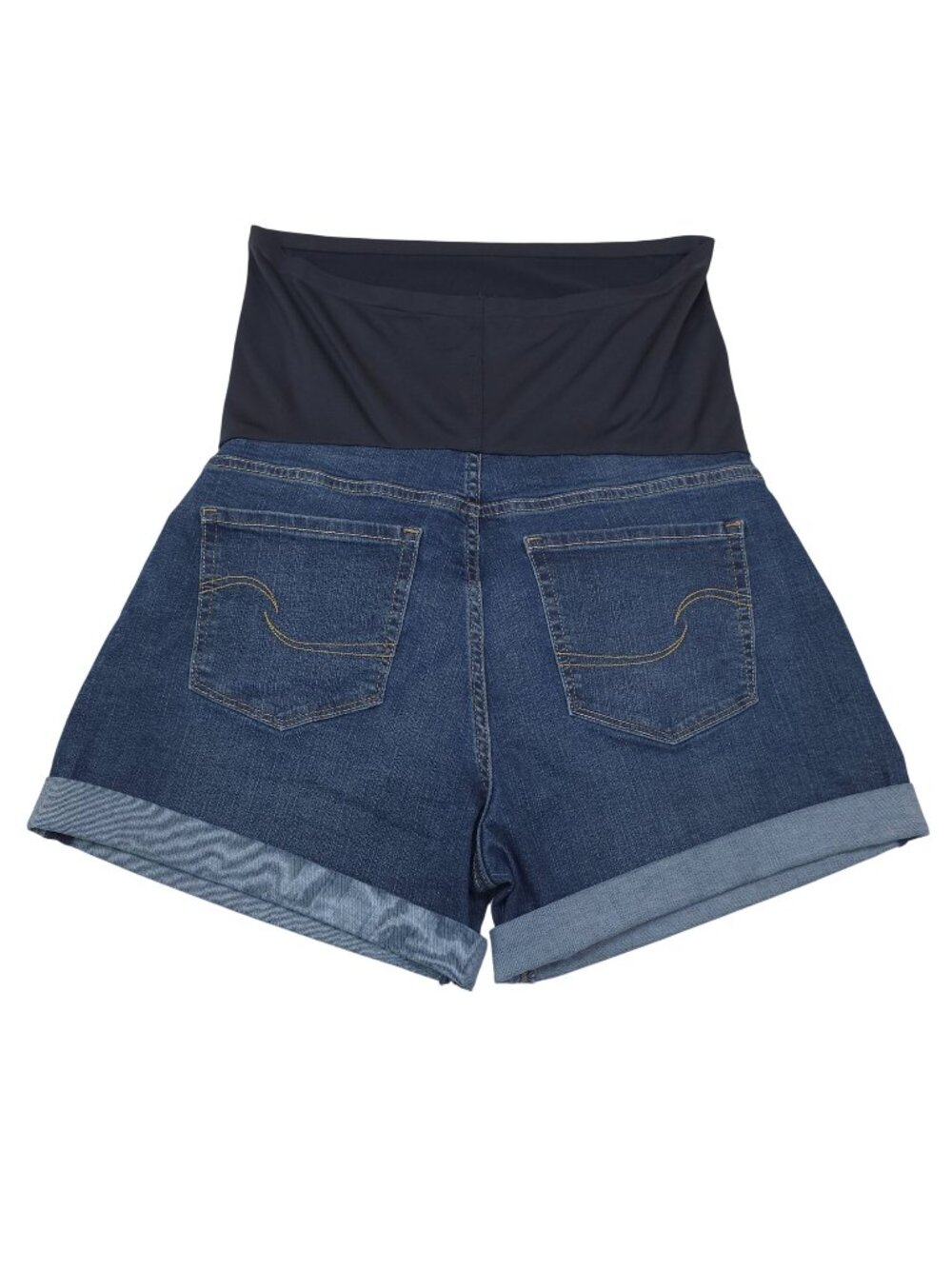 Signature By Levi Strauss Maternity Shortie Denim Shorts Large Stretch Waistband